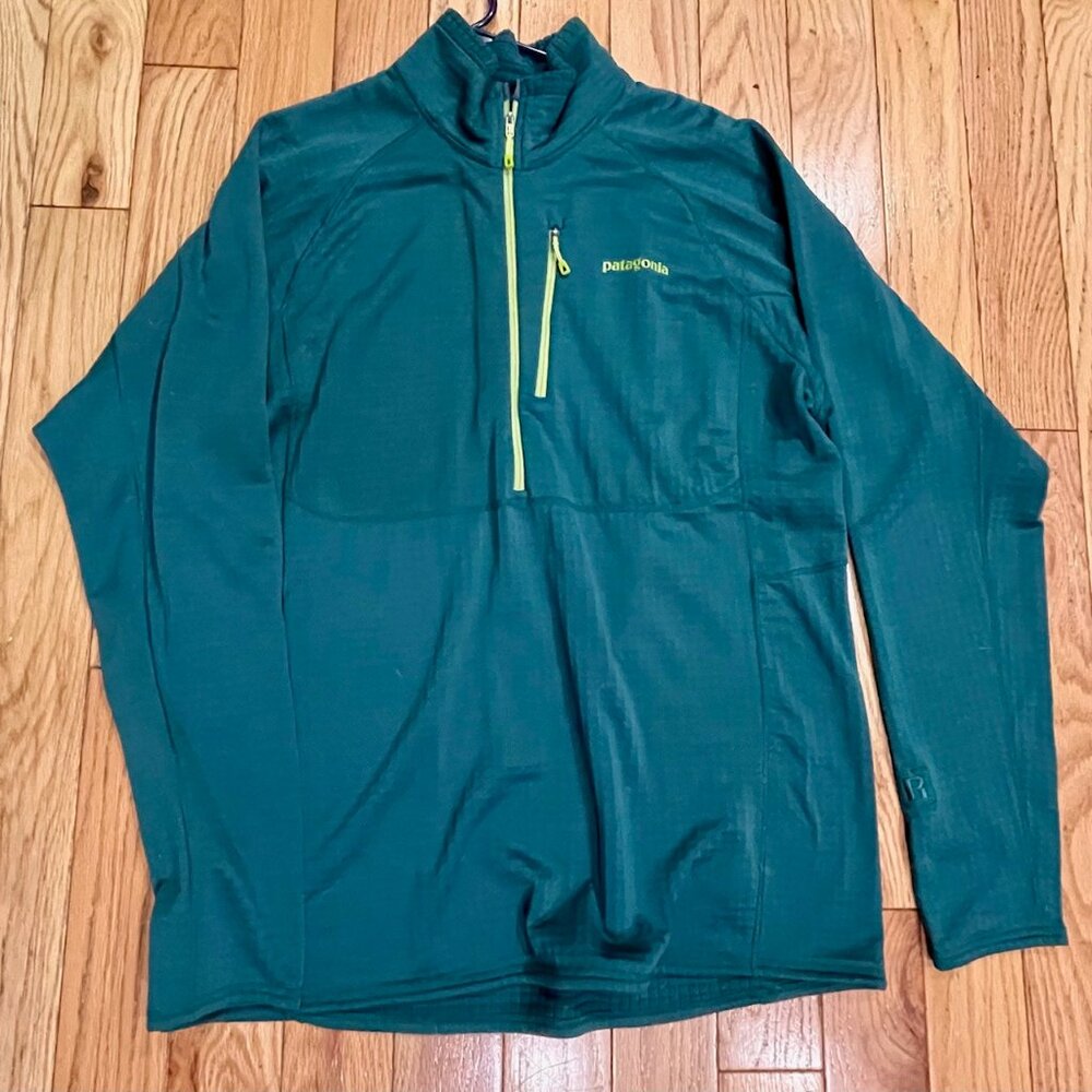 PATAGONIA REGULATOR R1 POLARTEC GRID 1/2 ZIP PULLOVER BOREALIS GREEN MEN’S XL
